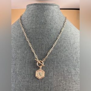 Paperclip Chain Necklace Personalized Letter N Pendant New